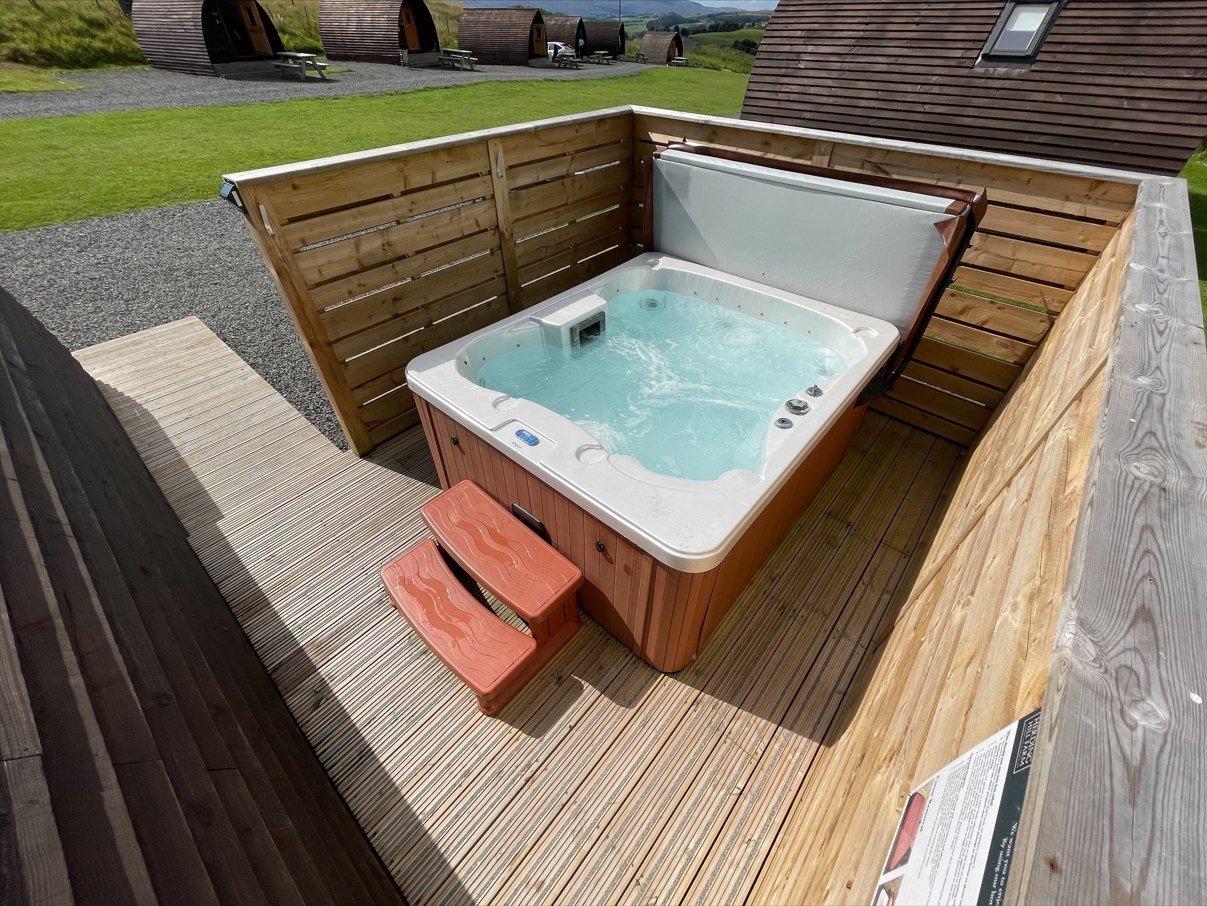 Anti-Slip Decking For Glamping Pods With Hot Tubs